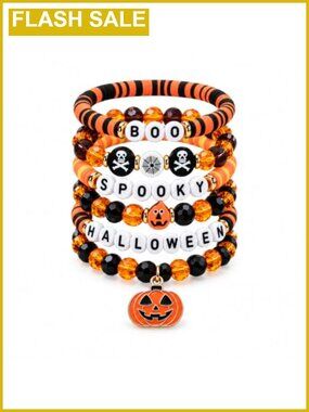 Halloween Beaded Stretch Bracelet Stackable Charm Jewelry Gift for Women